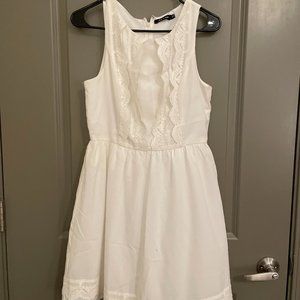 Doe & Rae Ivory Fit And Flare Sun Dress with Lace Detail S
